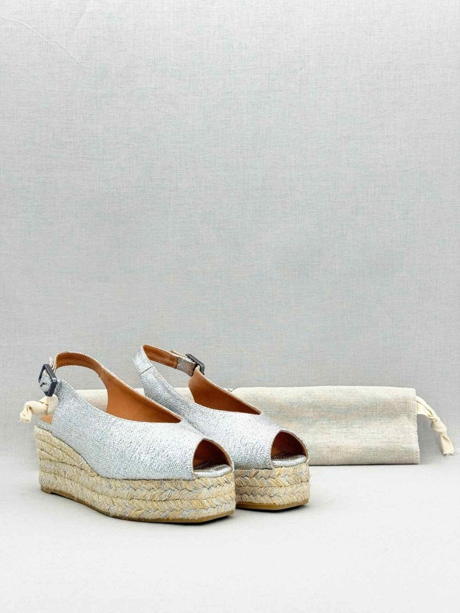 Pre - loved CASTANER Wedge Metallic Silver Size EU 36 Platform at Reems Closet