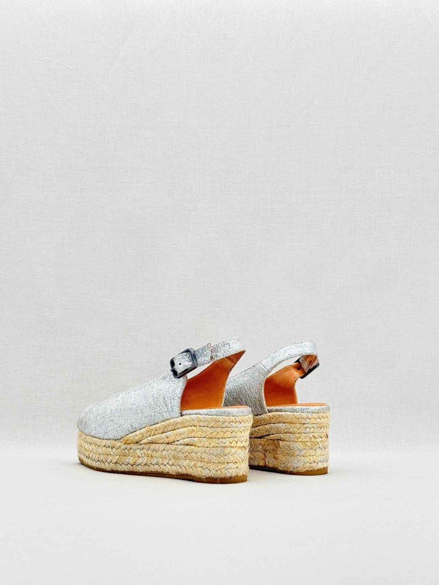 Pre - loved CASTANER Wedge Metallic Silver Size EU 36 Platform at Reems Closet