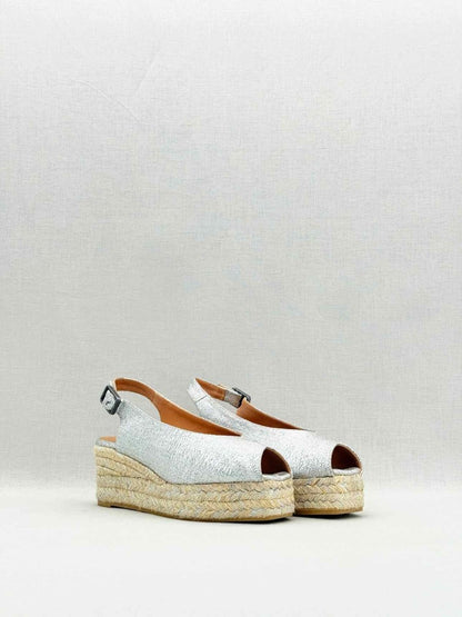 Pre - loved CASTANER Wedge Metallic Silver Size EU 36 Platform at Reems Closet