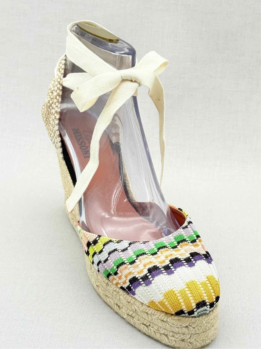 Pre - loved CASTANER X MISSONI Beige Multicolor Size EU 40 Wedges at Reems Closet