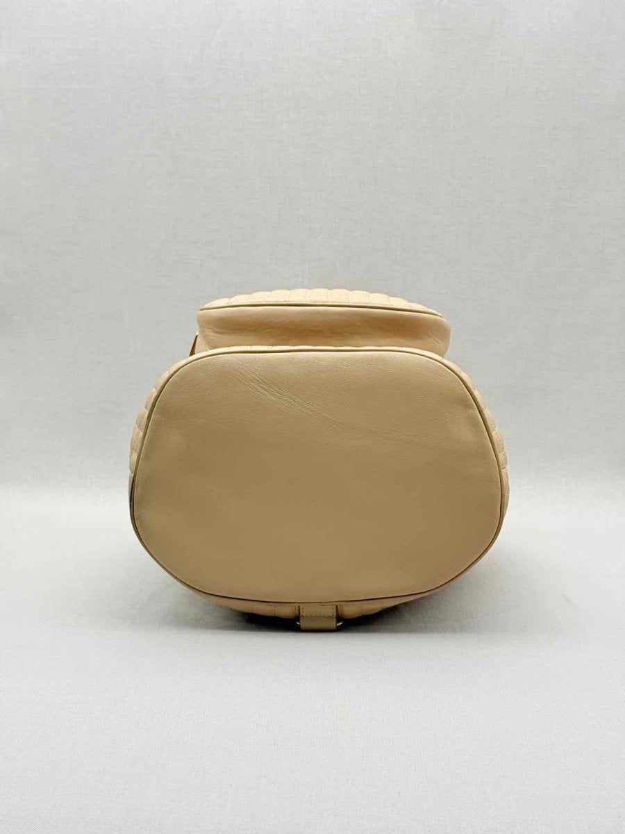 Pre - loved CELINE Beige Quilted Backpack at Reems Closet