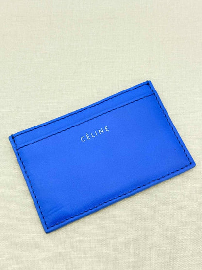 Pre - loved CELINE Blue Card Holder at Reems Closet
