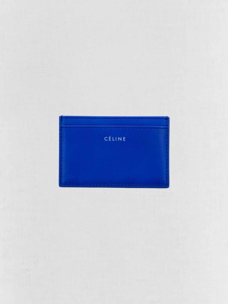 Pre - loved CELINE Blue Card Holder at Reems Closet