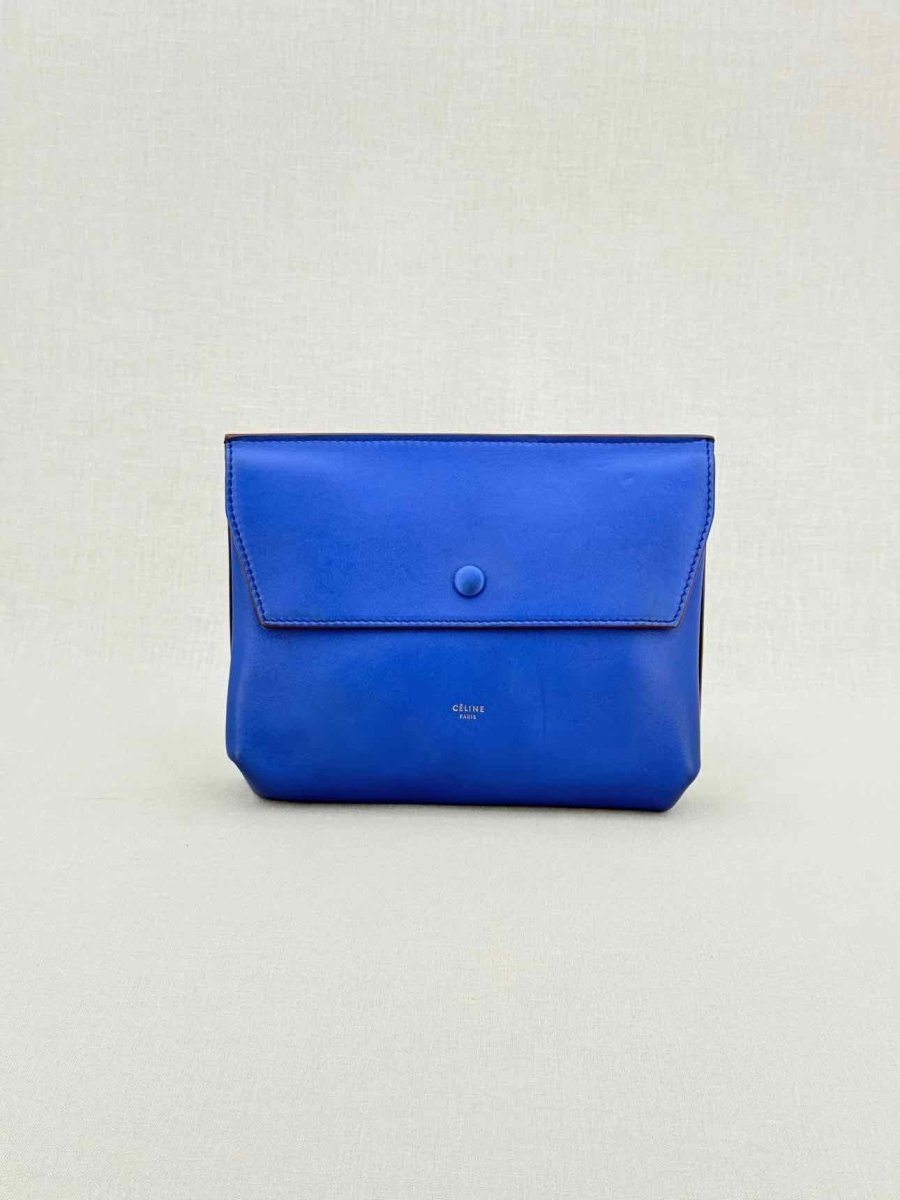 Pre - loved CELINE Blue Clutch at Reems Closet