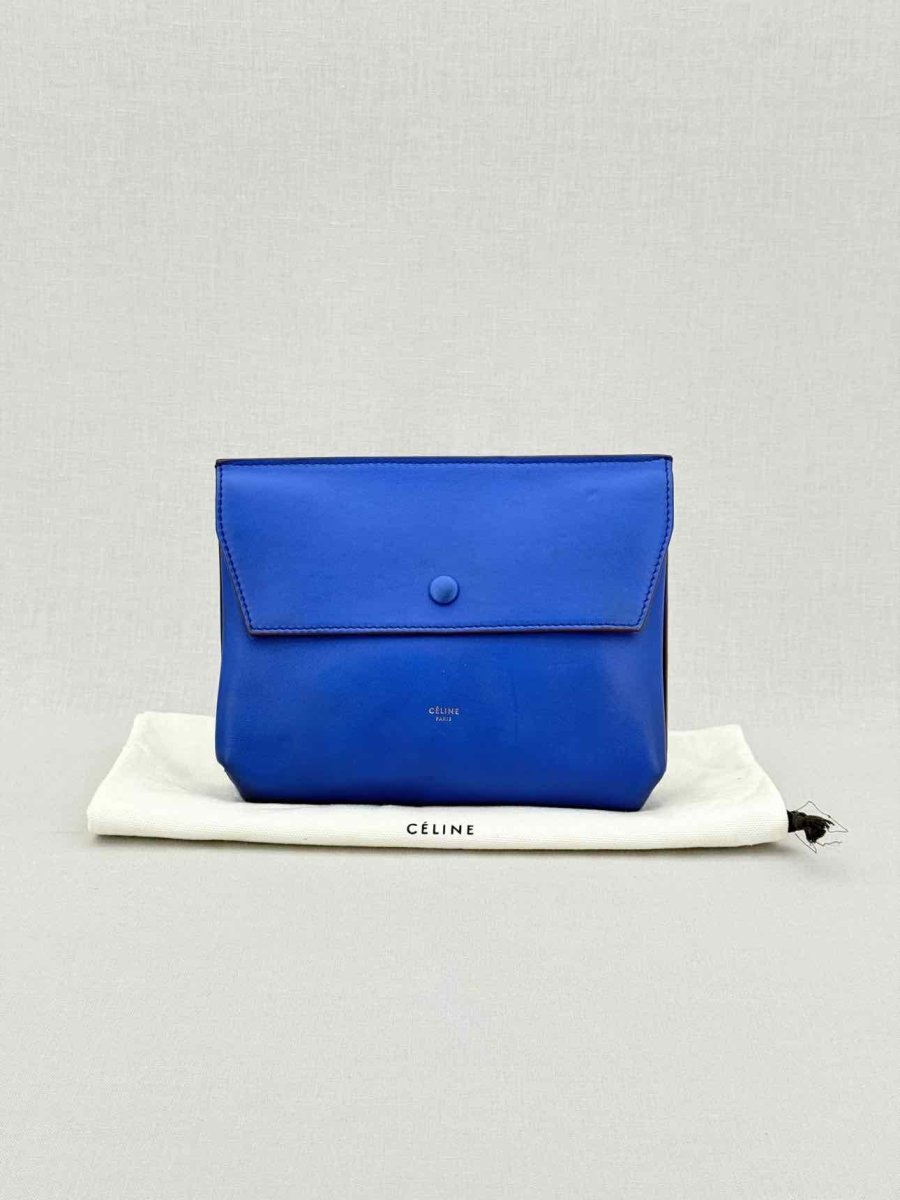 Pre - loved CELINE Blue Clutch at Reems Closet