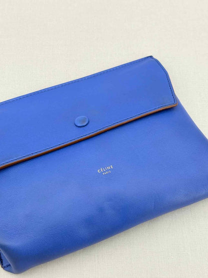 Pre - loved CELINE Blue Clutch at Reems Closet