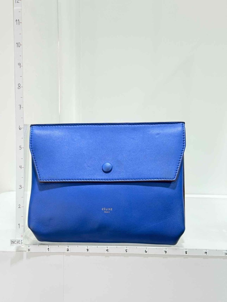 Pre - loved CELINE Blue Clutch at Reems Closet