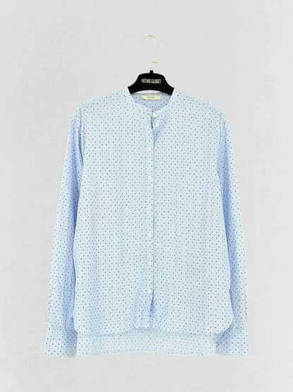 Pre - loved CELINE Blue Multicolor Polka Dot Size US 4 Shirt at Reems Closet
