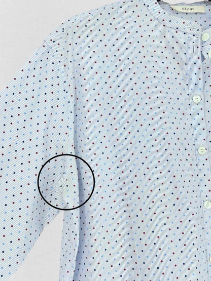 Pre - loved CELINE Blue Multicolor Polka Dot Size US 4 Shirt at Reems Closet
