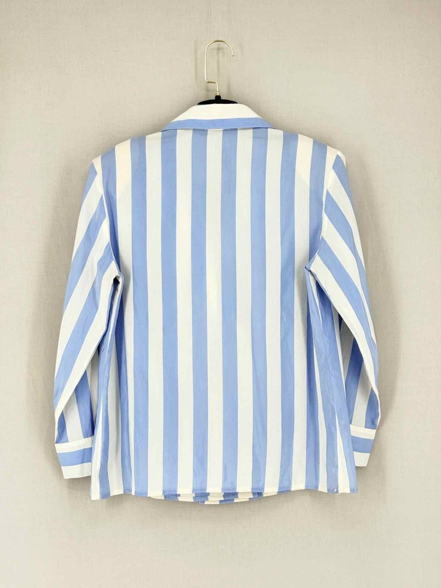 Pre - loved CELINE Blue Striped Size Medium Top at Reems Closet