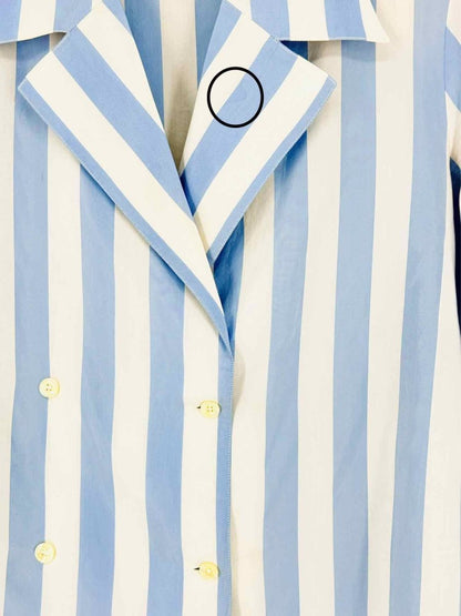 Pre - loved CELINE Blue Striped Size Medium Top at Reems Closet