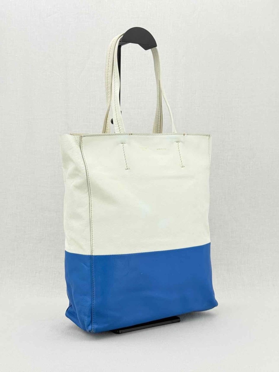 Pre - loved CELINE Blue & White Top Handle at Reems Closet