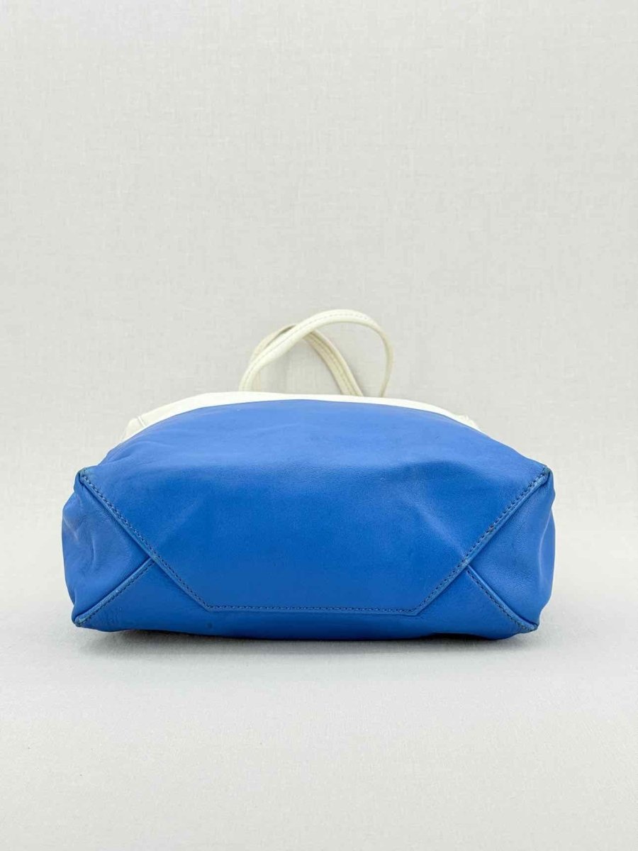 Pre - loved CELINE Blue & White Top Handle at Reems Closet