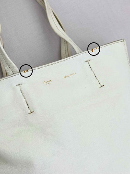 Pre - loved CELINE Blue & White Top Handle at Reems Closet