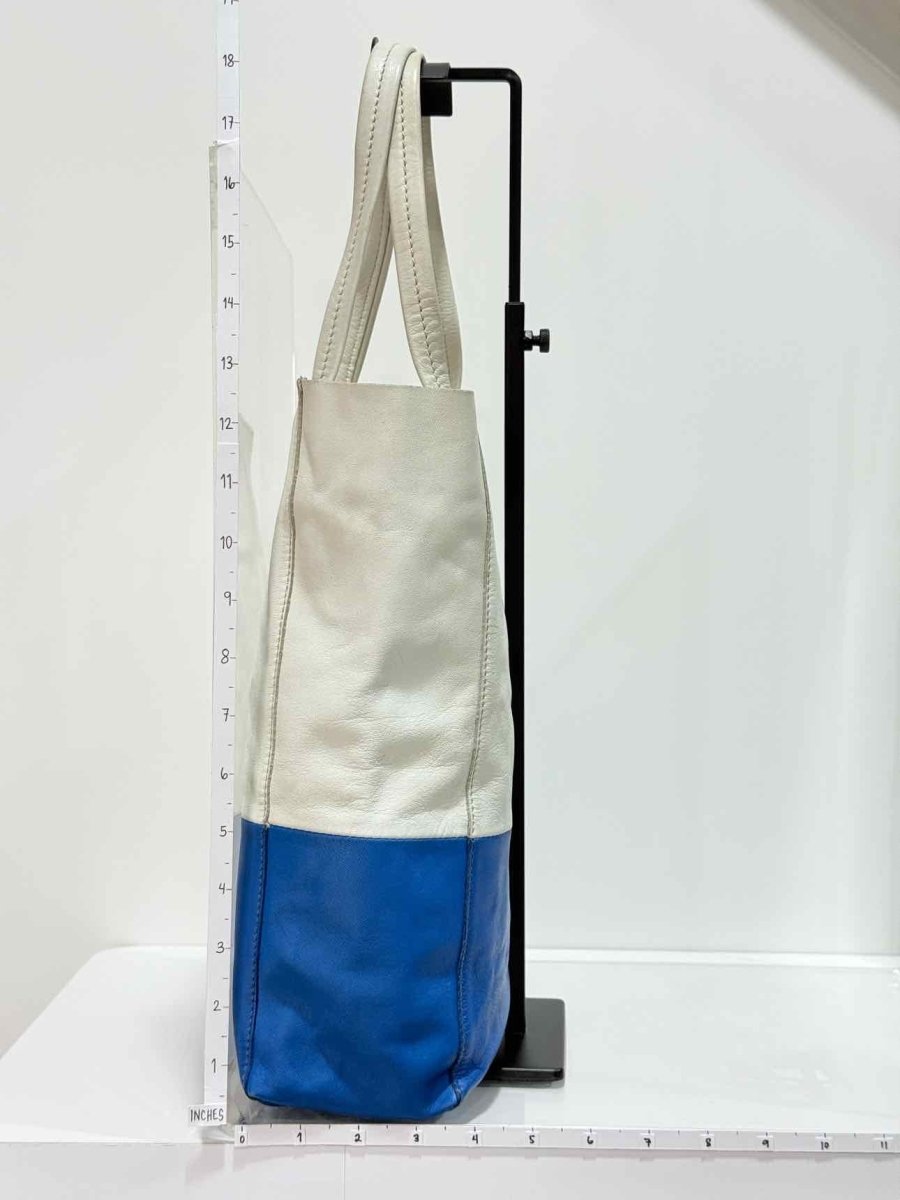 Pre - loved CELINE Blue & White Top Handle at Reems Closet