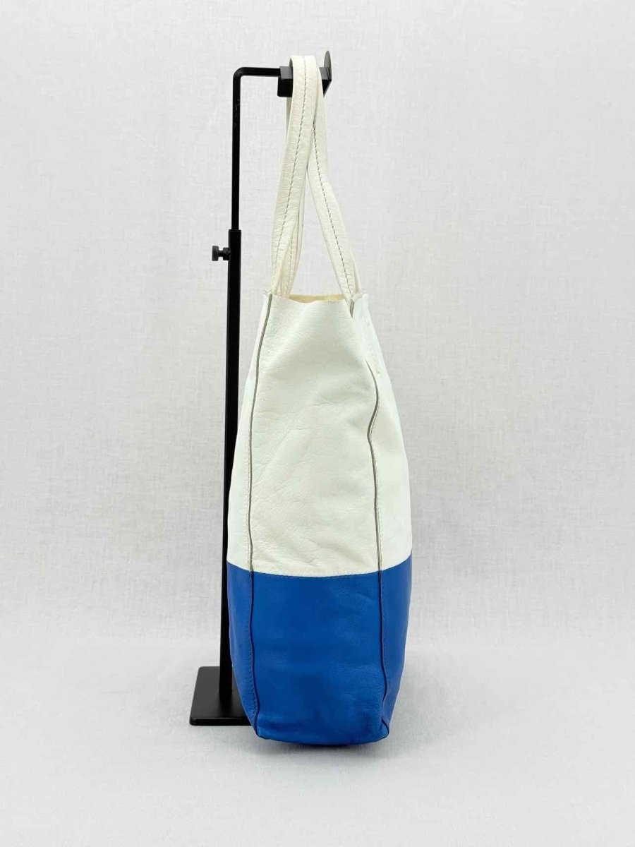 Pre - loved CELINE Blue & White Top Handle at Reems Closet