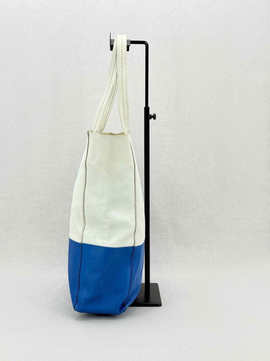 Pre - loved CELINE Blue & White Top Handle at Reems Closet
