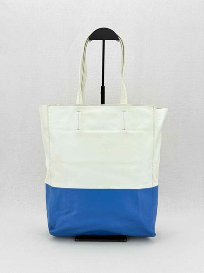 Pre - loved CELINE Blue & White Top Handle at Reems Closet