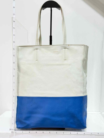 Pre - loved CELINE Blue & White Top Handle at Reems Closet