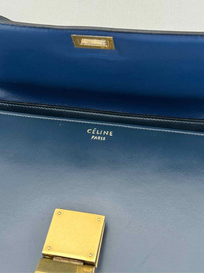 Pre - loved CELINE Box Blue Crossbody at Reems Closet