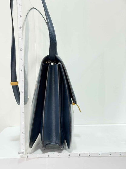 Pre - loved CELINE Box Blue Crossbody at Reems Closet