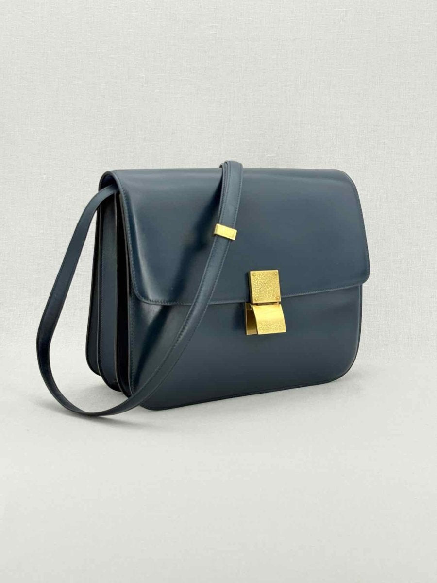 Pre - loved CELINE Box Blue Crossbody at Reems Closet