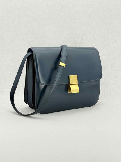 Pre - loved CELINE Box Blue Crossbody at Reems Closet