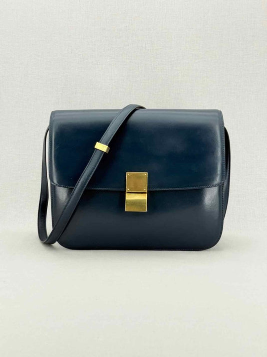 Pre - loved CELINE Box Blue Crossbody at Reems Closet