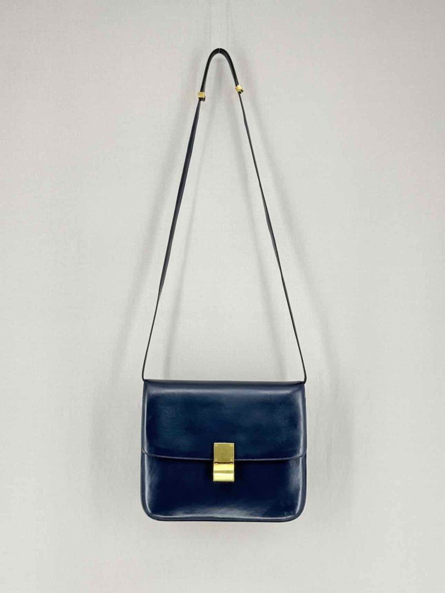 Pre - loved CELINE Box Blue Crossbody at Reems Closet