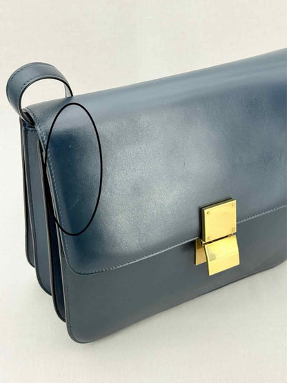 Pre - loved CELINE Box Blue Crossbody at Reems Closet