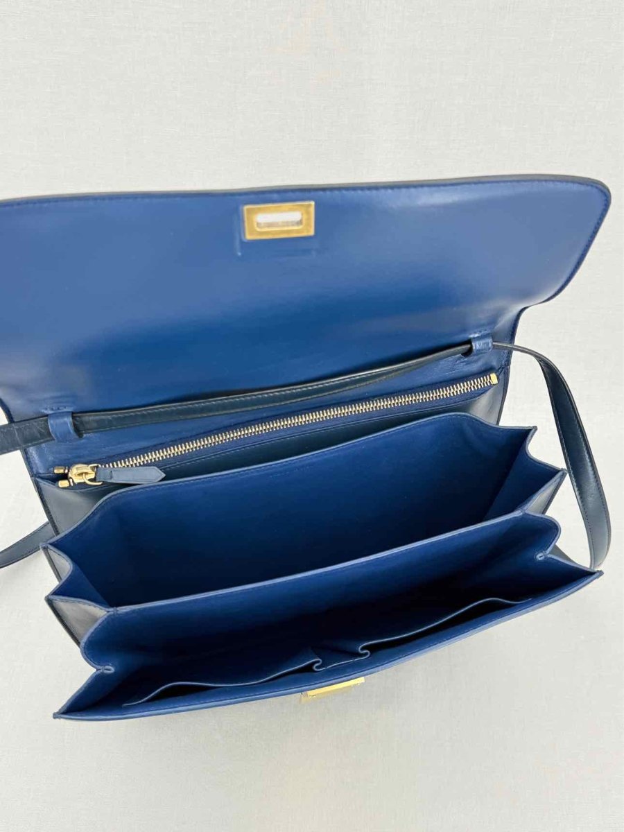 Pre - loved CELINE Box Blue Crossbody at Reems Closet