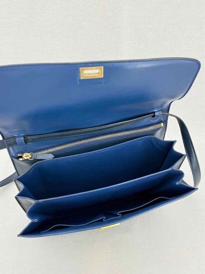 Pre - loved CELINE Box Blue Crossbody at Reems Closet