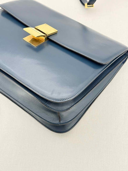 Pre - loved CELINE Box Blue Crossbody at Reems Closet