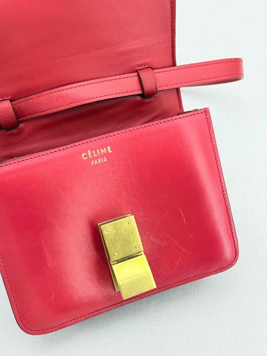 Pre - loved CELINE Box Red Crossbody at Reems Closet
