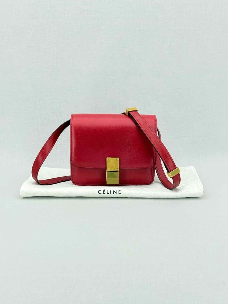 Pre - loved CELINE Box Red Crossbody at Reems Closet