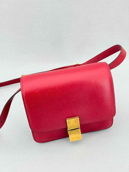 Pre - loved CELINE Box Red Crossbody at Reems Closet