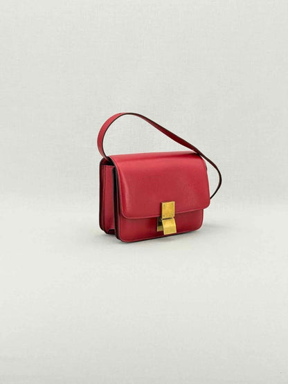 Pre - loved CELINE Box Red Crossbody at Reems Closet