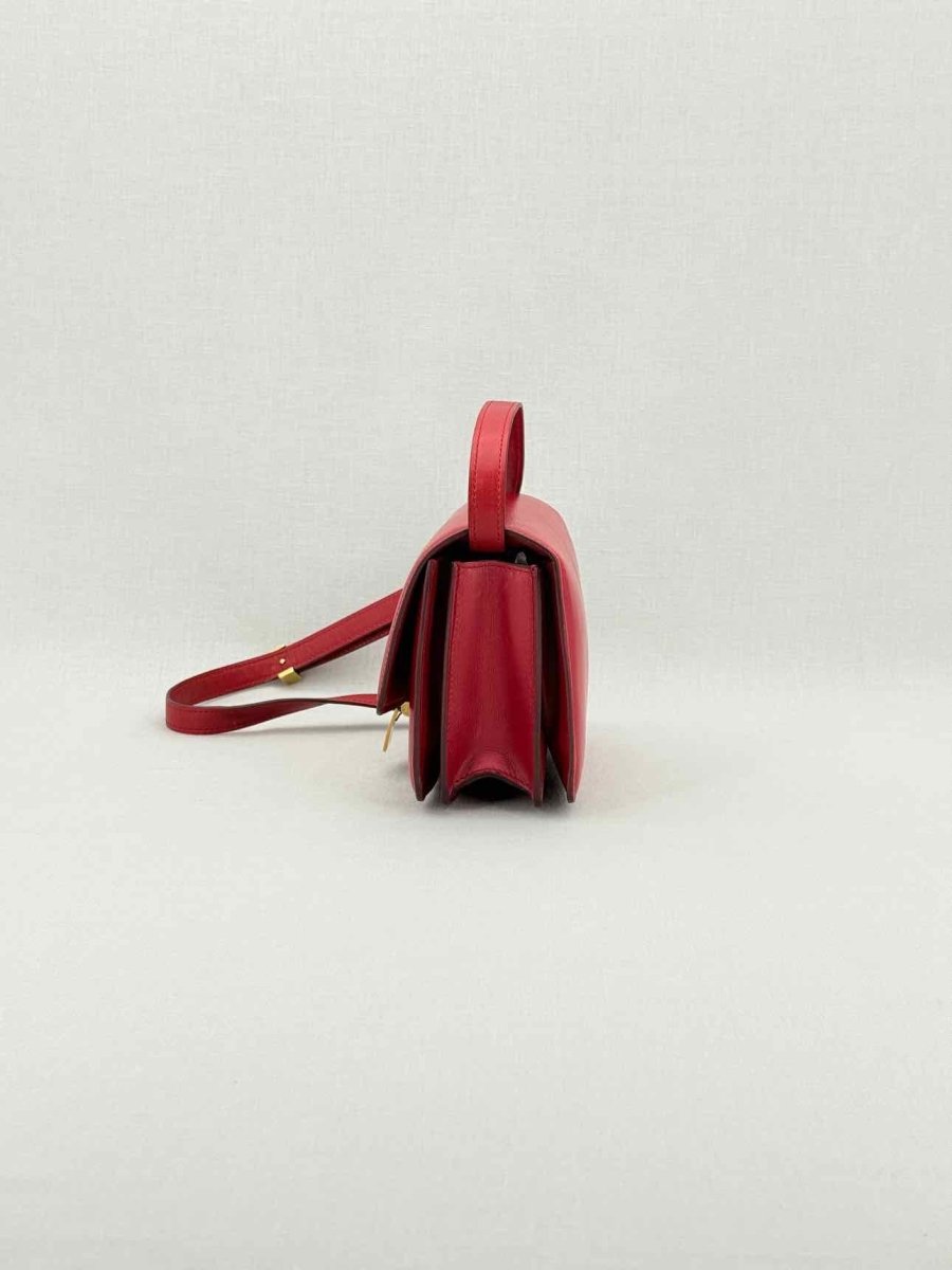 Pre - loved CELINE Box Red Crossbody at Reems Closet