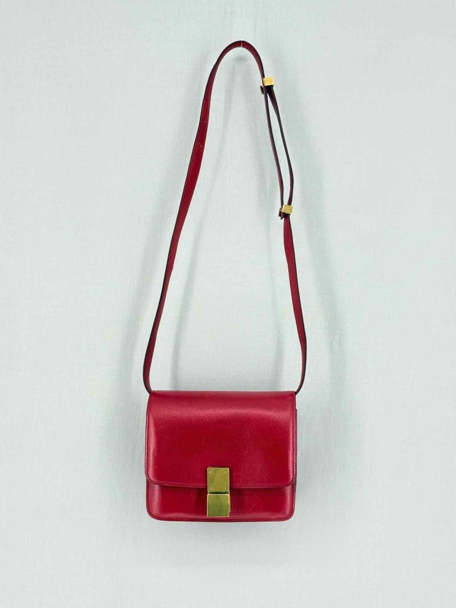 Pre - loved CELINE Box Red Crossbody at Reems Closet