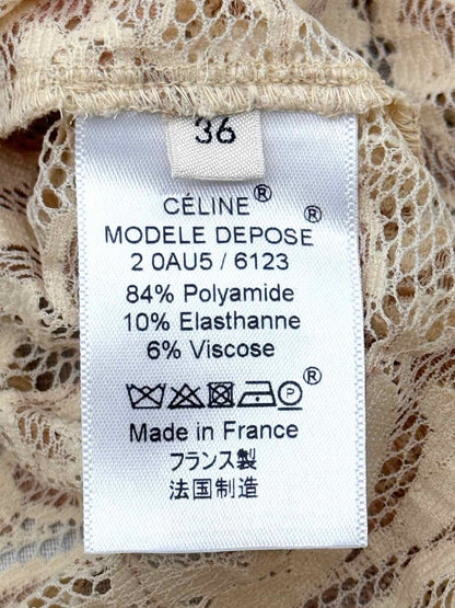Pre-loved CELINE Cream Floral Size US 4 Top at Reems Closet