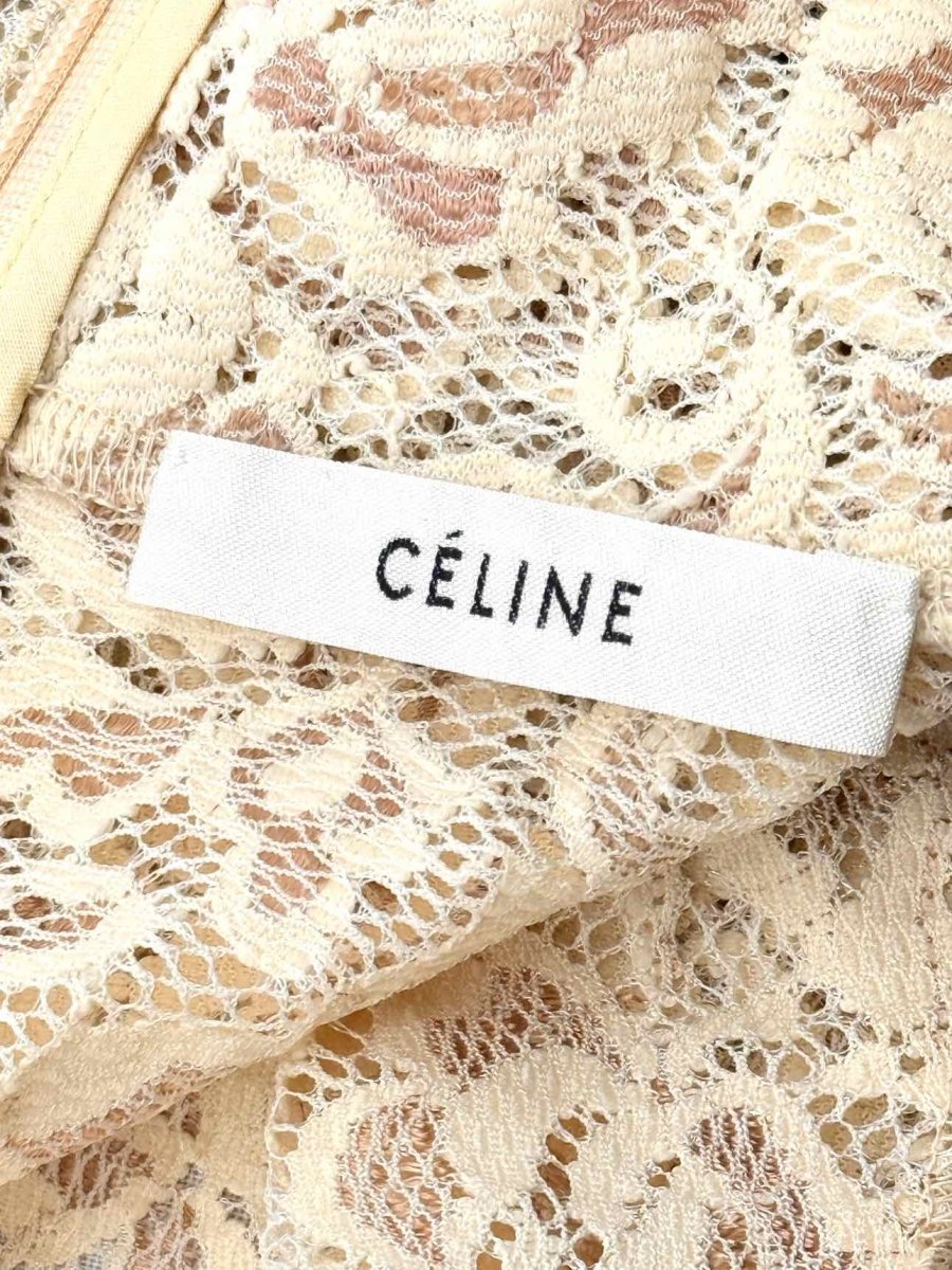 Pre-loved CELINE Cream Floral Size US 4 Top at Reems Closet