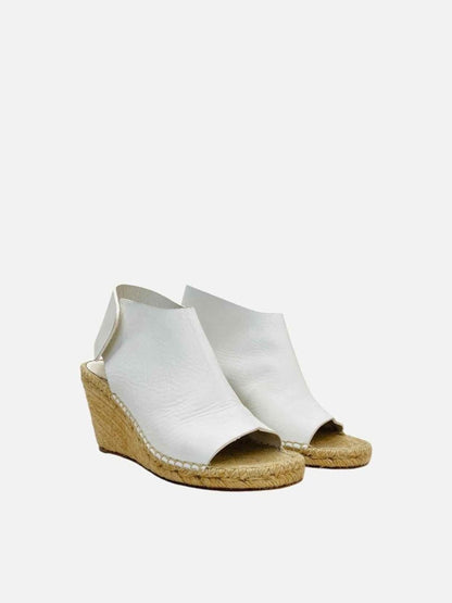 Pre - loved CELINE Espadrille White Wedges 38 at Reems Closet