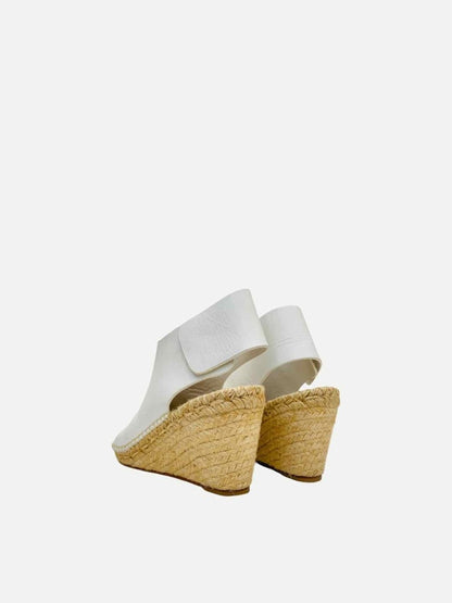 Pre - loved CELINE Espadrille White Wedges 38 at Reems Closet