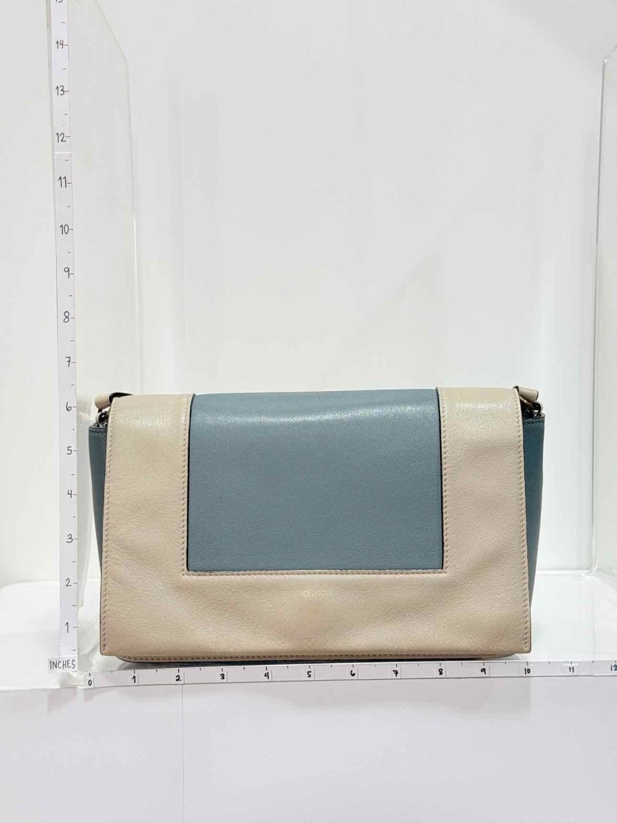 Pre - loved CELINE Frame Blue & Beige Handbag at Reems Closet