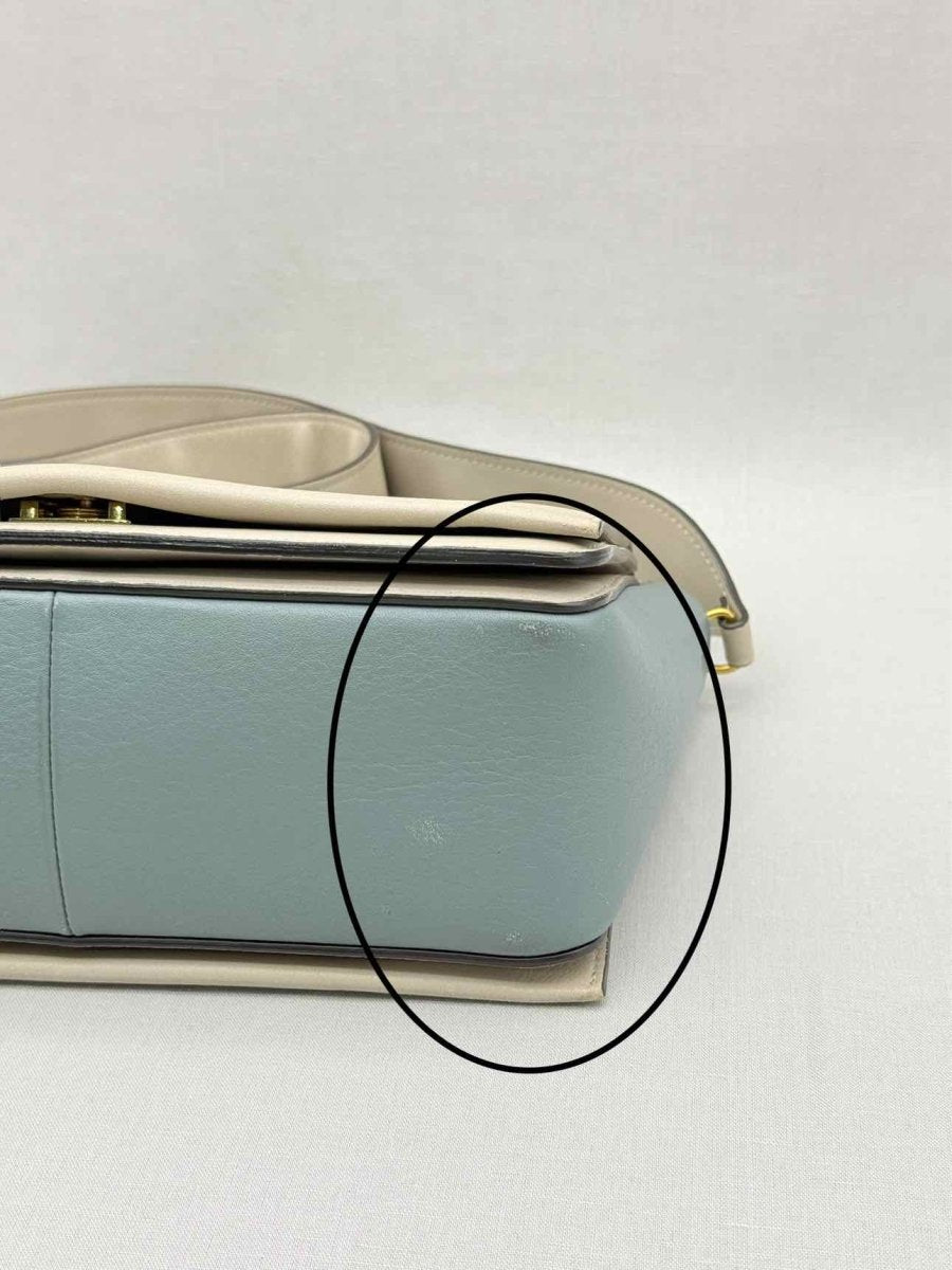 Pre - loved CELINE Frame Blue & Beige Handbag at Reems Closet