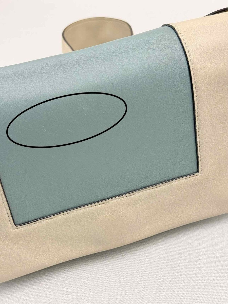 Pre - loved CELINE Frame Blue & Beige Handbag at Reems Closet