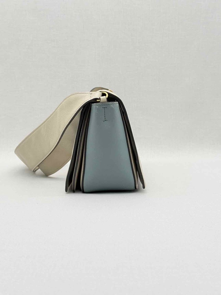 Pre - loved CELINE Frame Blue & Beige Handbag at Reems Closet