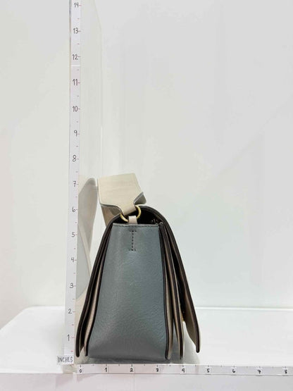 Pre - loved CELINE Frame Blue & Beige Handbag at Reems Closet