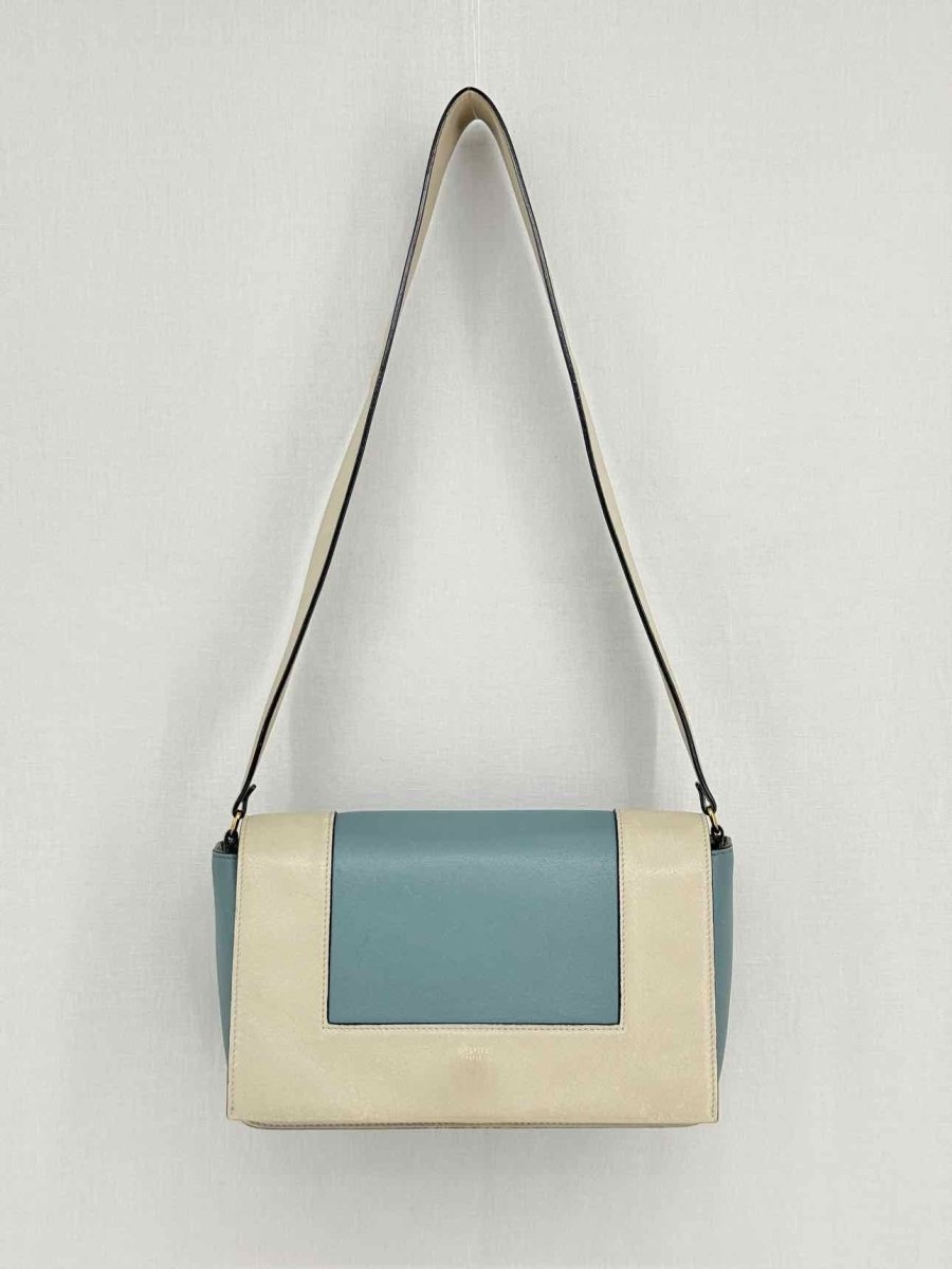 Pre - loved CELINE Frame Blue & Beige Handbag at Reems Closet