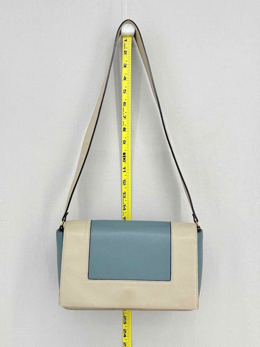 Pre - loved CELINE Frame Blue & Beige Handbag at Reems Closet